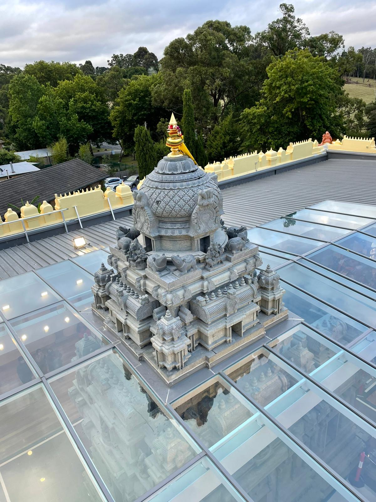 close up top view of dome of main shrine