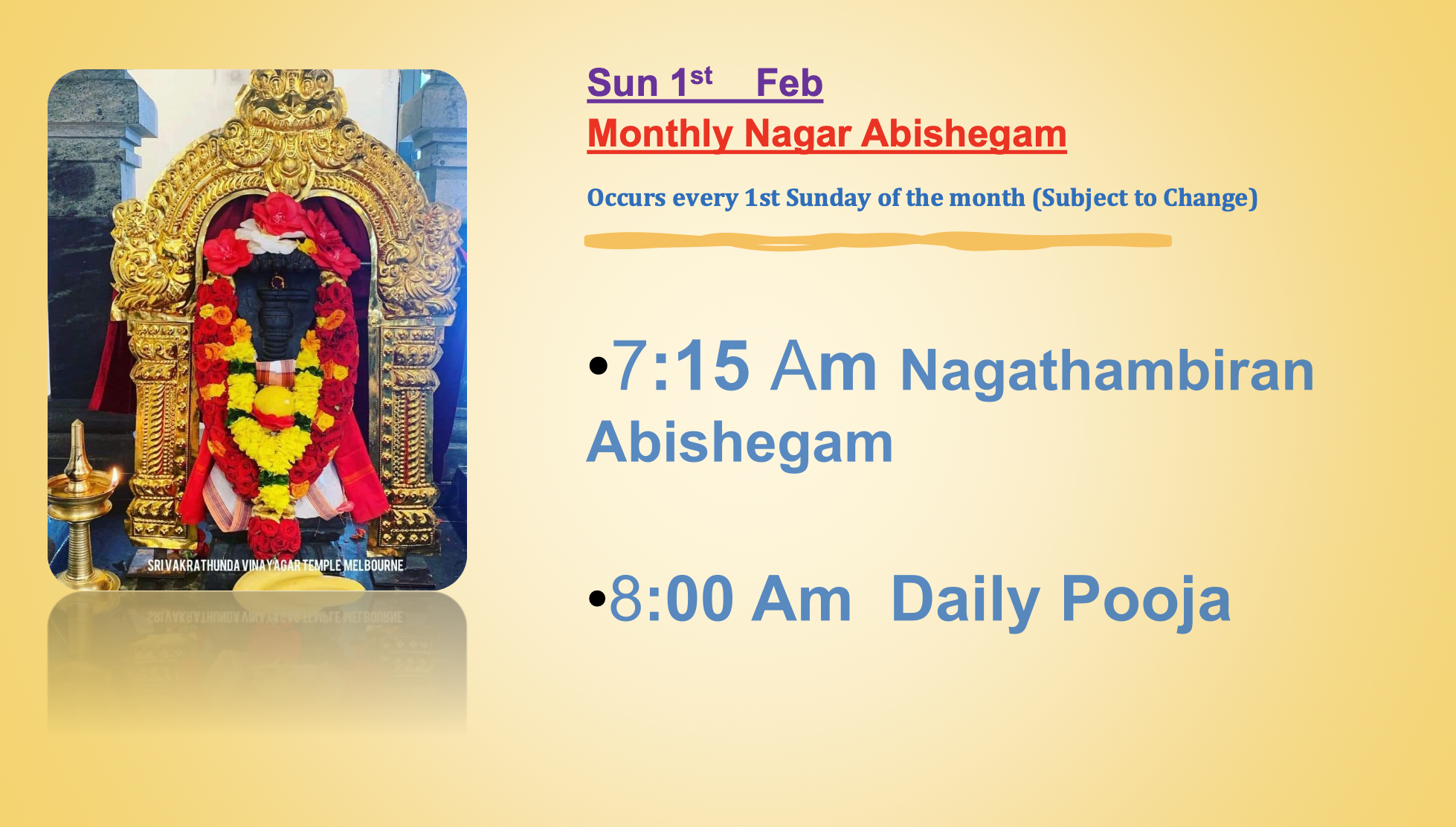 Sun 1st Feb – Nagar Abishegam
